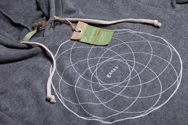 White print on Heather Grey Alternative Apparel Hoodlum Eco-Fleece Pullover Hoodie Slim Fit.