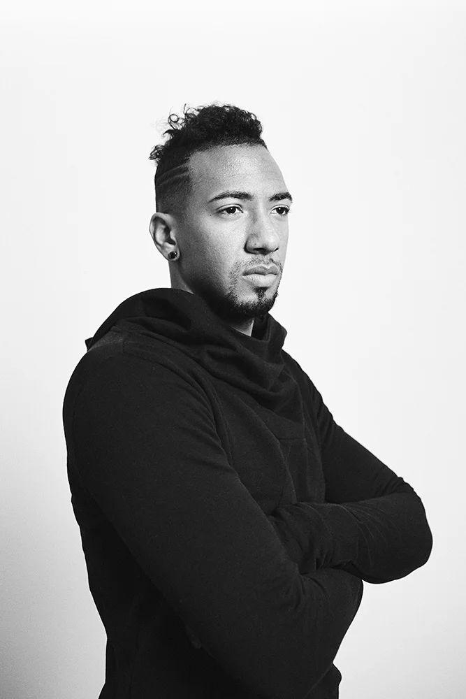 Portrait of Jerome Boateng, professional at FC Bayern in his home