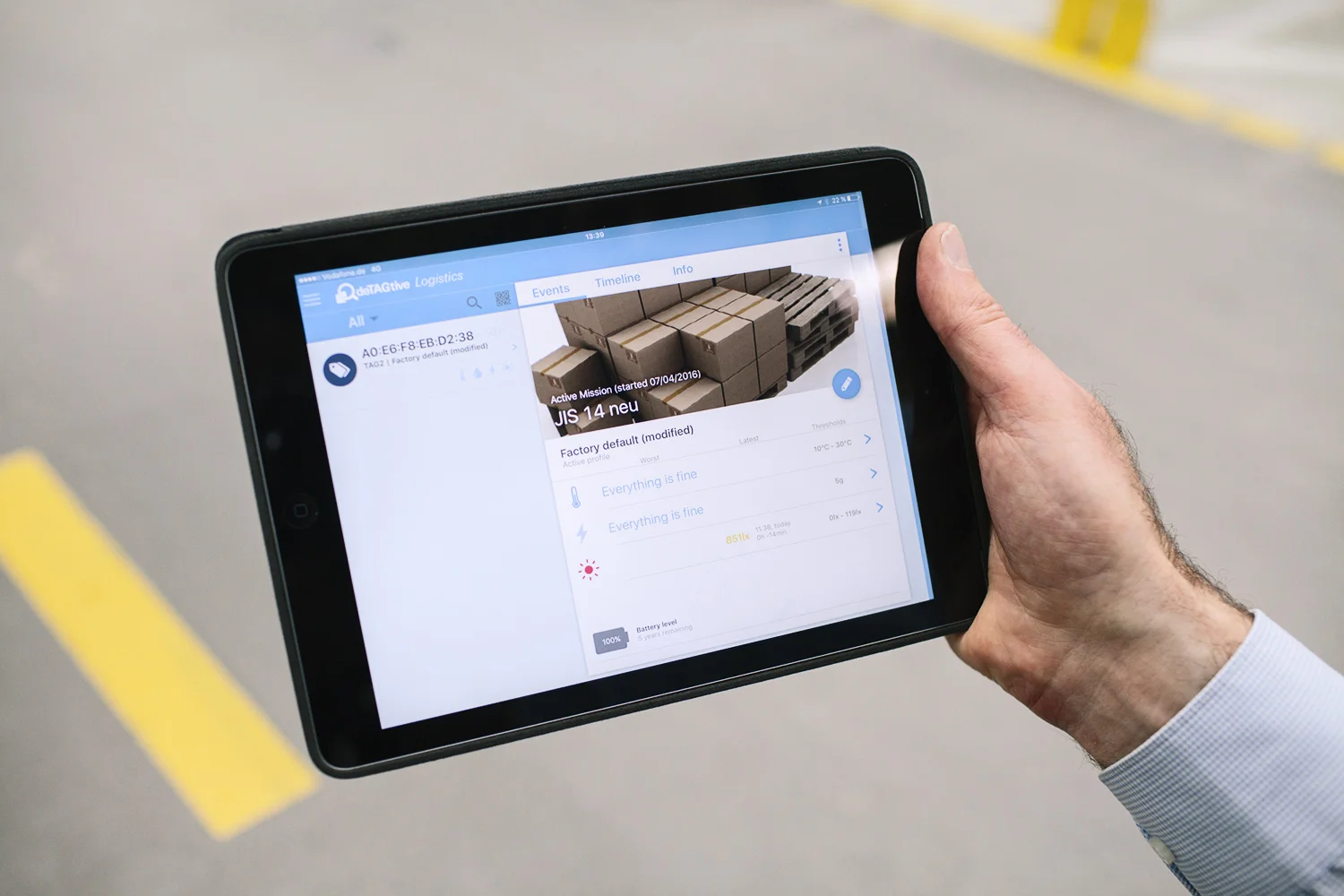 Documentary at ZF Facilites in Friedrichshafen about Internet of things and smart logistics