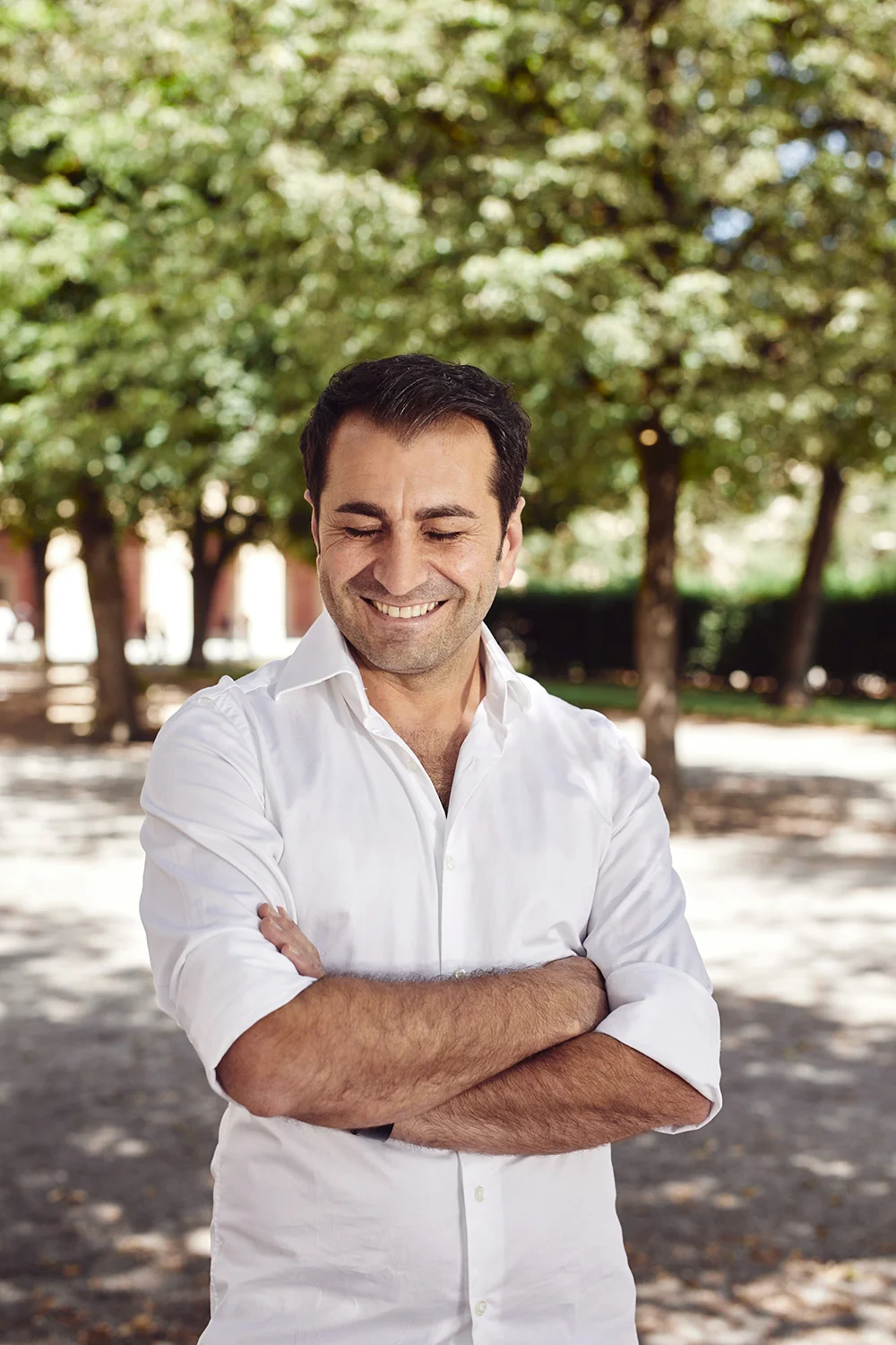 Cook Ali Güngörmüs posing in his restaurant Pageou and outdoor for his new book and cover published at Rowohlt