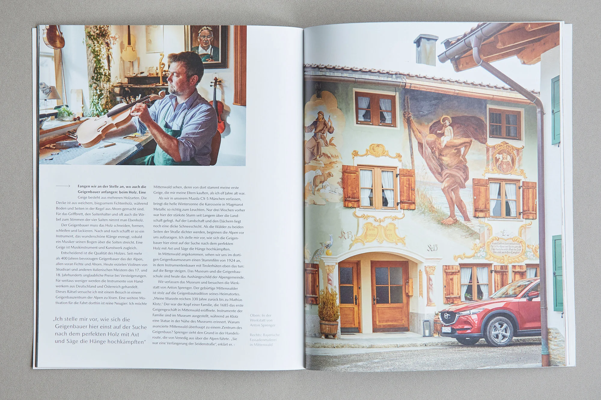 Violin makers in Austria and Germany for Mazda