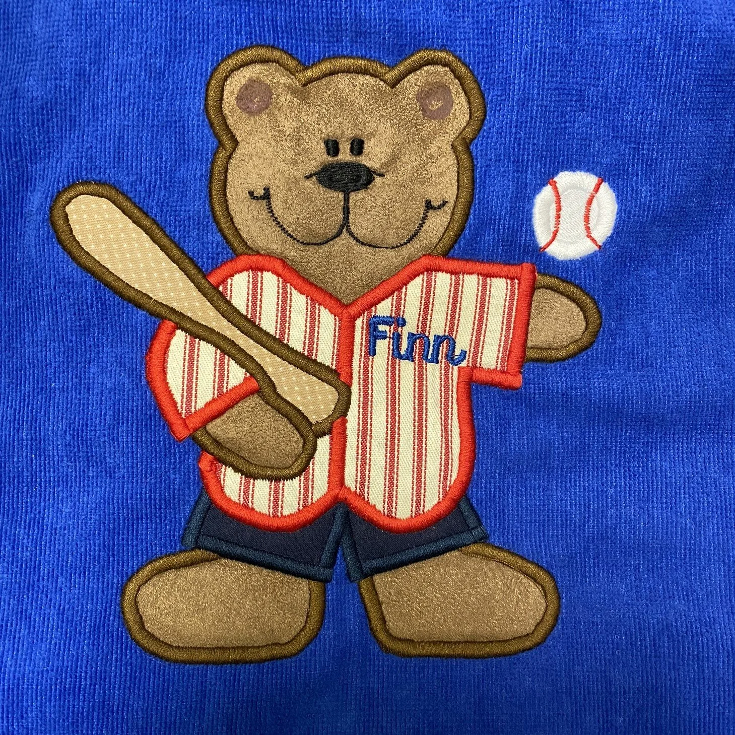 Baseball Bear on Royal Blue