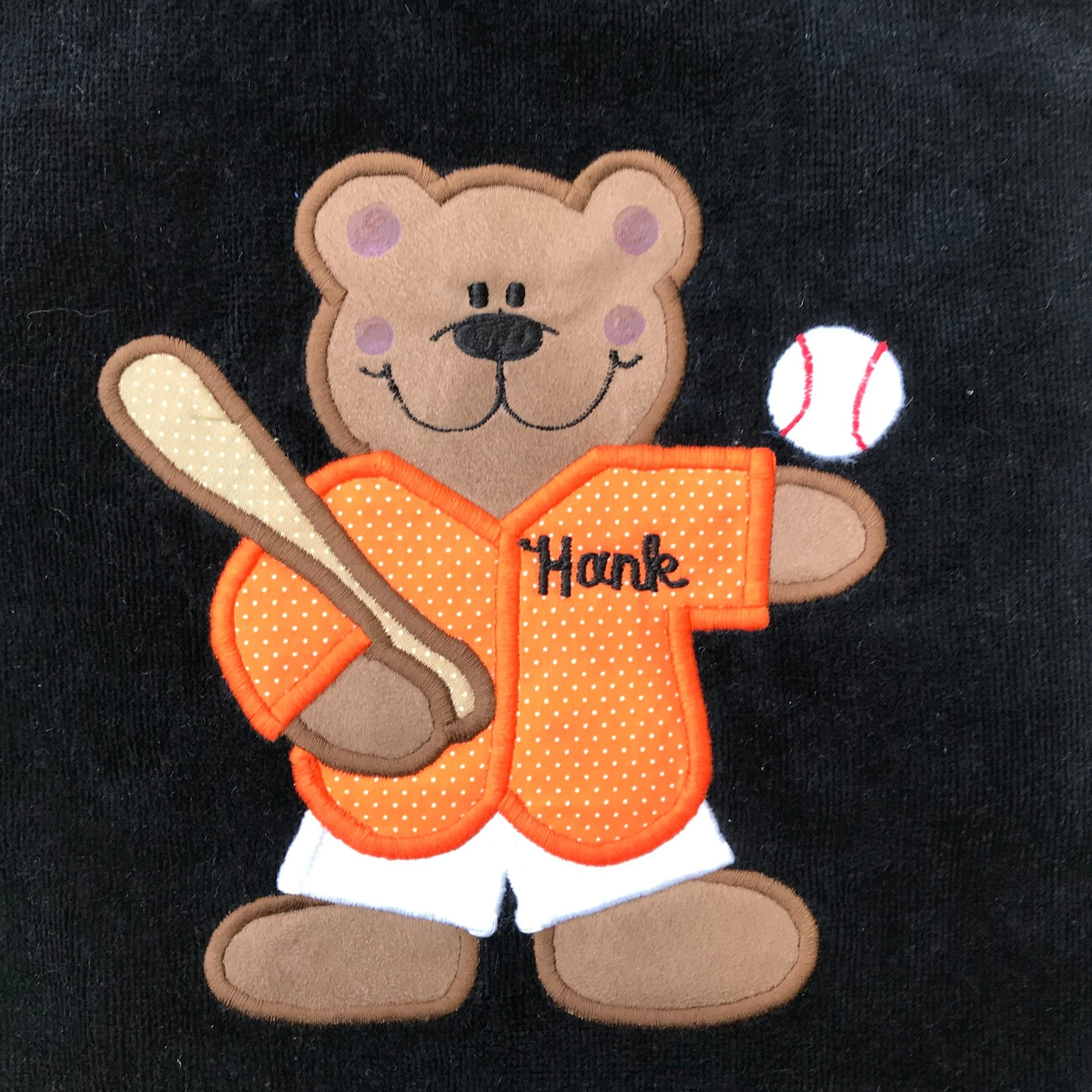 Baseball Bear on Black