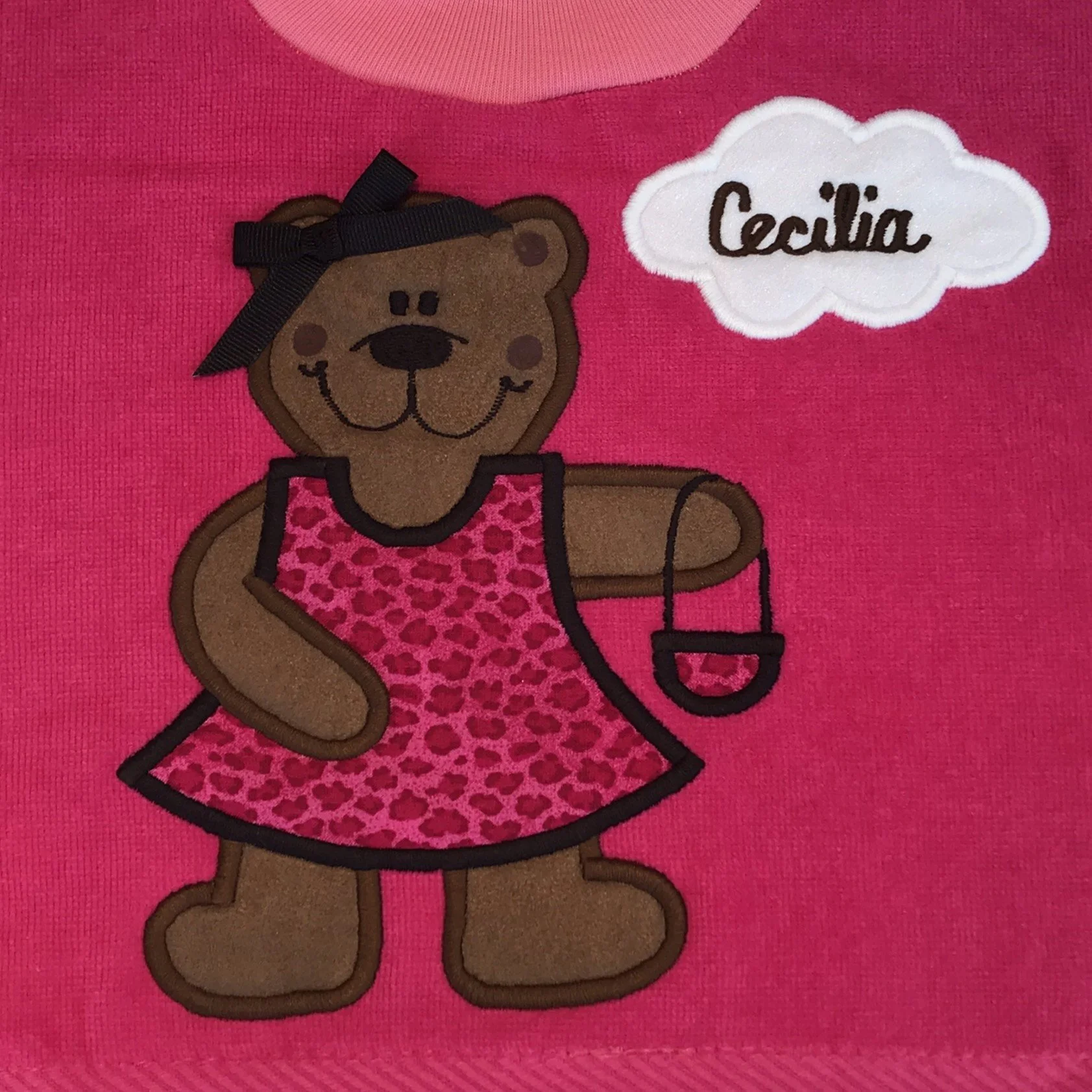 Girly Bear on Fushia with Leopard Print Dress