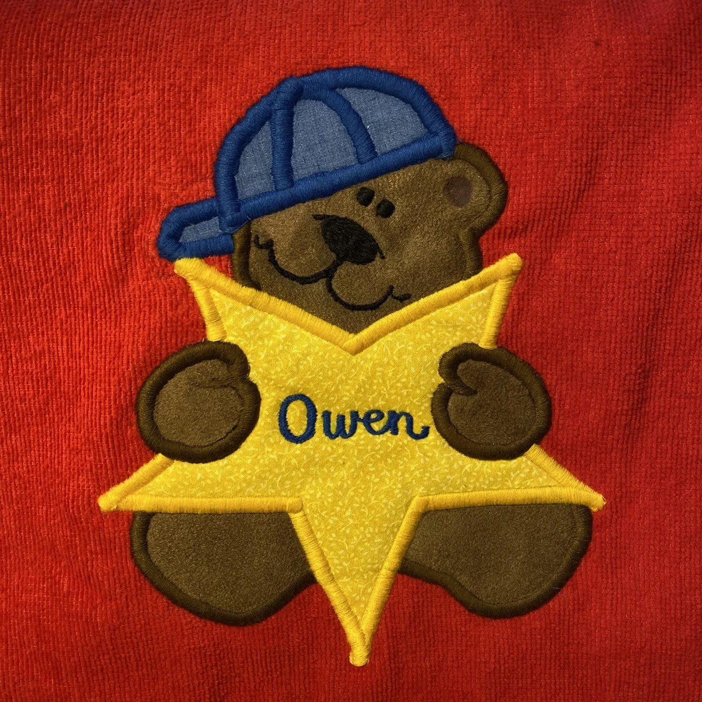 Star Bear on Red