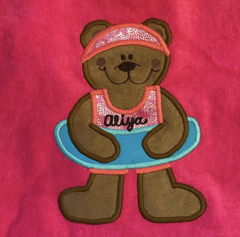 Beach Bear on Fuschia