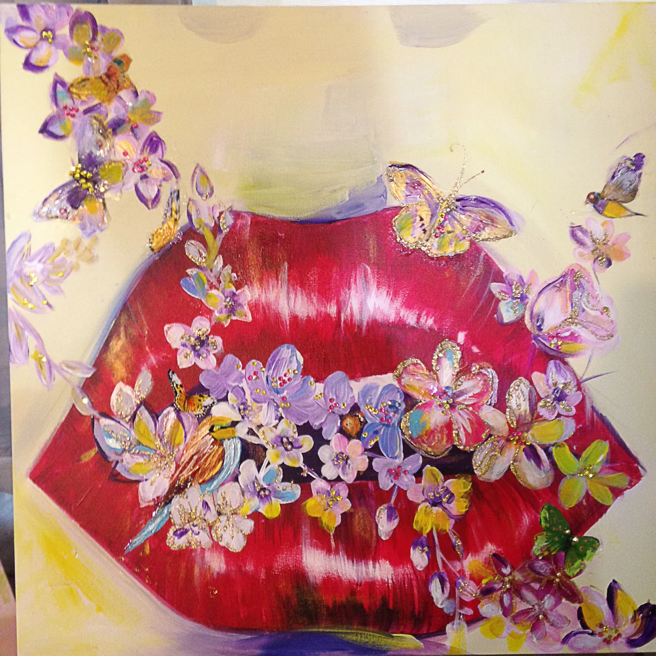 24x24 Love Birds SOLD