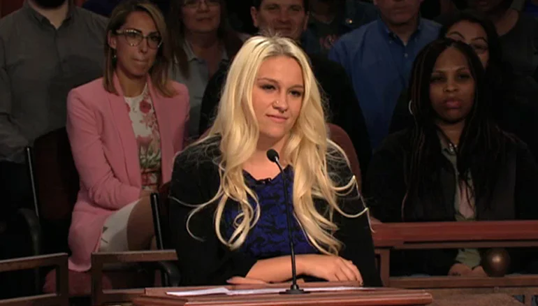 Watch Wednesday when a woman sues her ex, claiming the defendant threw a trash can at her and pushed her out of a car! What does he say? Tune in to find out!