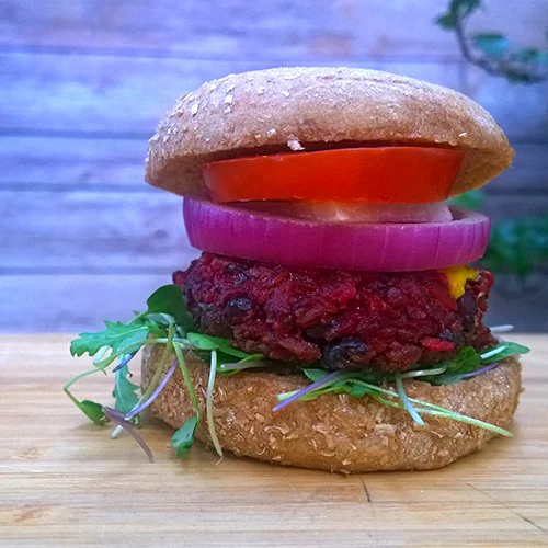 Beet and Black Bean Gluten-free Burgers by Just Beet It