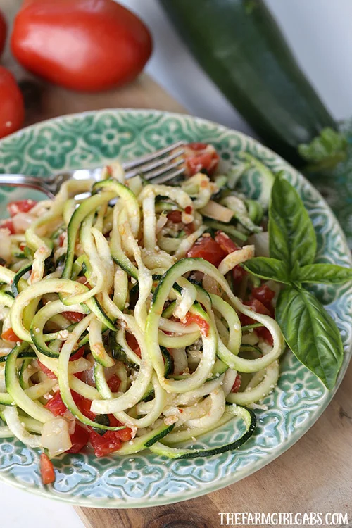 Zesty Parmesan Zucchini Noodles by The Farm Girl Gabs
