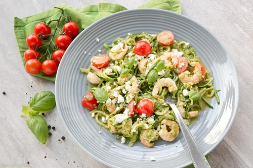 Pesto Zucchini Noodles by The Petite Cook