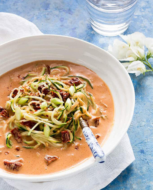 Courgetti with Coconut Milk and Sun-dried Tomatoes by Recipes From a Pantry