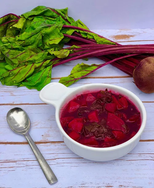 Kick the Sick Beet Soup (with Beet Greens) by Marathons & Motivation