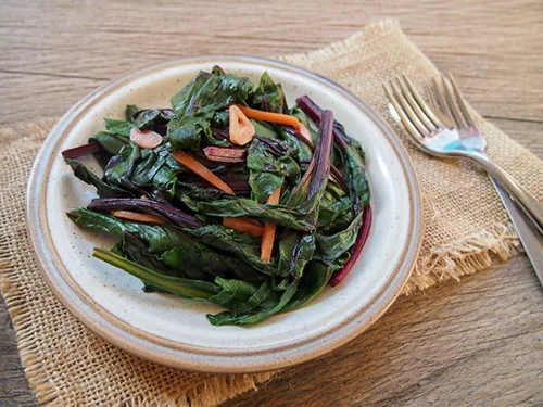 Beet Green Ginger Stir-Fry by Vermilion Roots