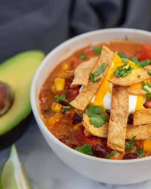Instant Pot Tortilla Soup by Cardamom & Coconut