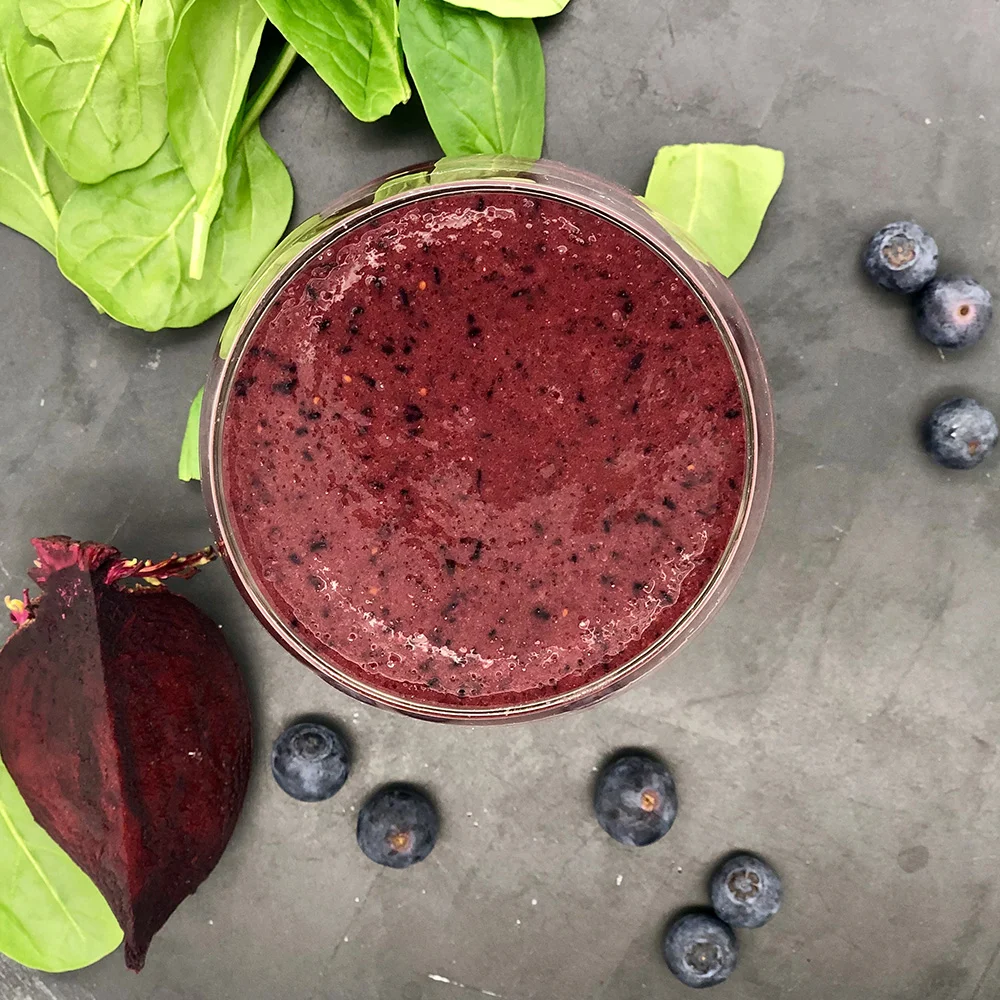Beet Blueberry Antioxidant Vegan Smoothie