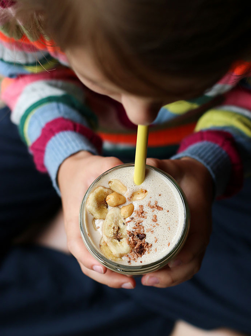 Banana, Peanut-Butter, and Almond-Milk Shake by My Poppet This scrumptious kid-friendly smoothie is packed with protein and calcium.