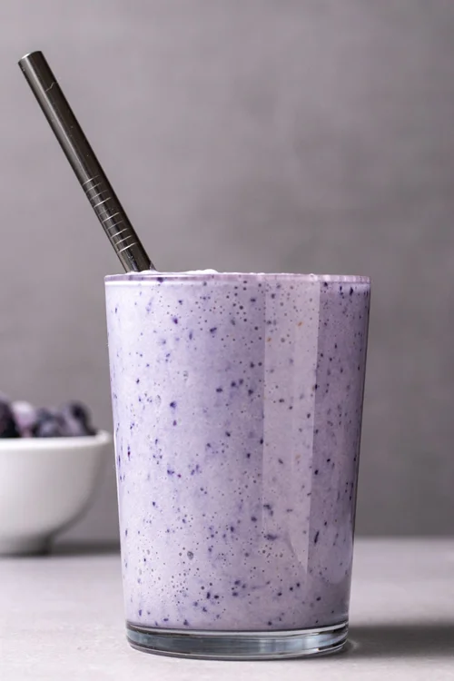 Vegan Blueberry Smoothie by Diabetes Strong A gorgeous color filled with delicious nutrients, this smoothie is a real delight for kiddos.