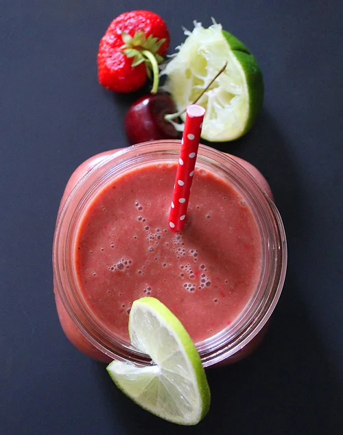 Cherry Berry Coconut Limeade Smoothie by Delightful Adventures Your children will love this refreshingly healthy and tasty smoothie that’s perfect for Summer.