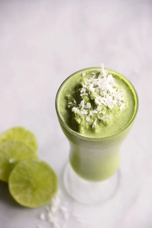 Coconut Green Lime Smoothie by Simple Yummy Keto With refreshing tropical flavors, this nutrient-rich Coconut Lime Green Smoothie is a delicious way to start the day.