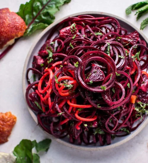Spiralized Raw Beet Salad with Blood Oranges by Salt and Lavender