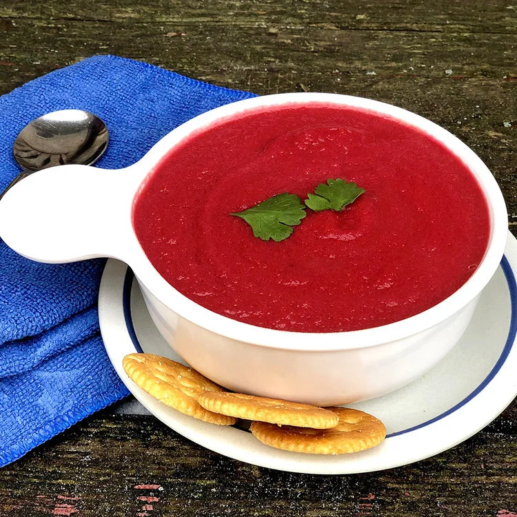 Vegan Beet Apple Carrot and Ginger Soup by Just Beet It