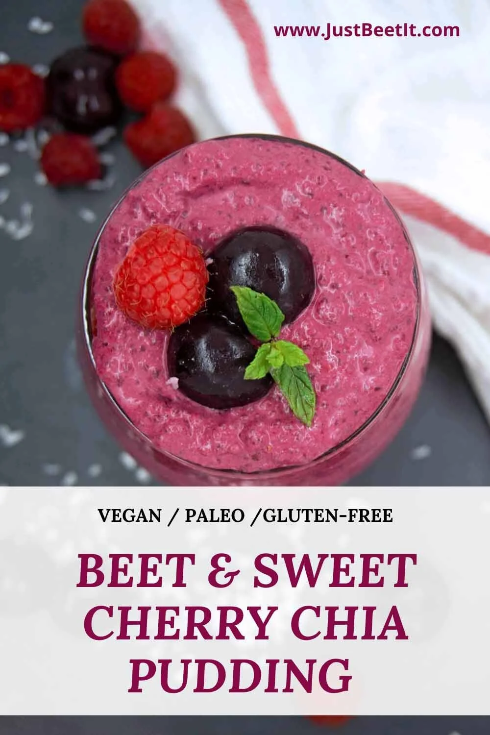 Beet and Sweet Cherry Chia Pudding with Coconut Milk (Paleo / Vegan ...