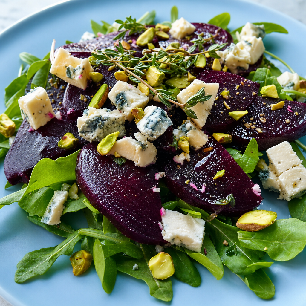 Beetroot and Pistachio Salad with Creamy Pistachio Dressing
