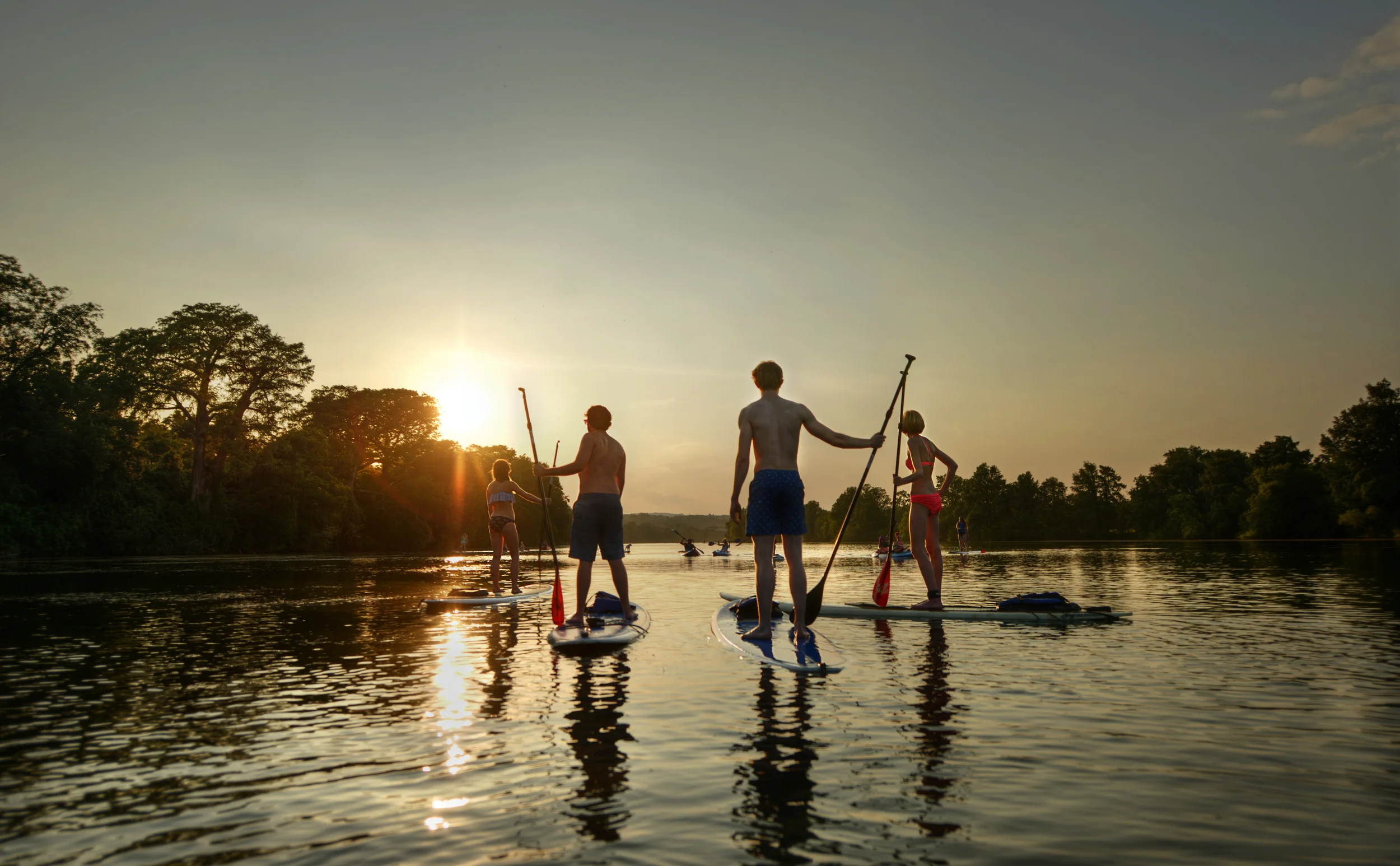 Paddle Boaring Town Lake