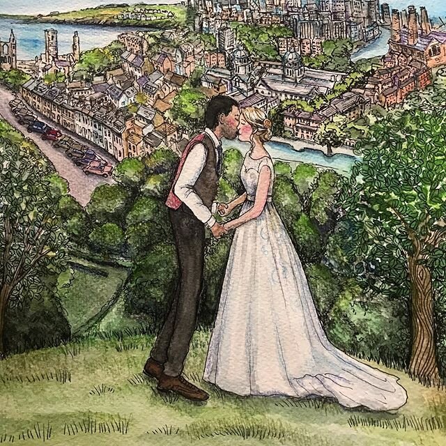 A special commission created for a special couple ❤️ #illustration #anniversary #weddinggift #bride #brideandgroom #bespokegifts #wedding