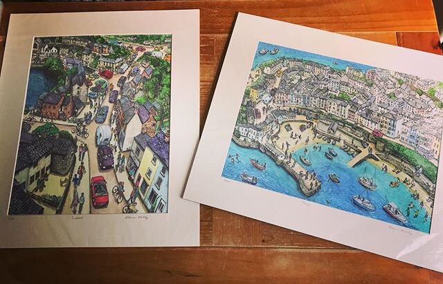 Cromford &amp; Tenby prints ready for a customer today #Cromford #Tenby #illustration #art #cityscape #derbyshire #seascape #seaside #beautifulbritain