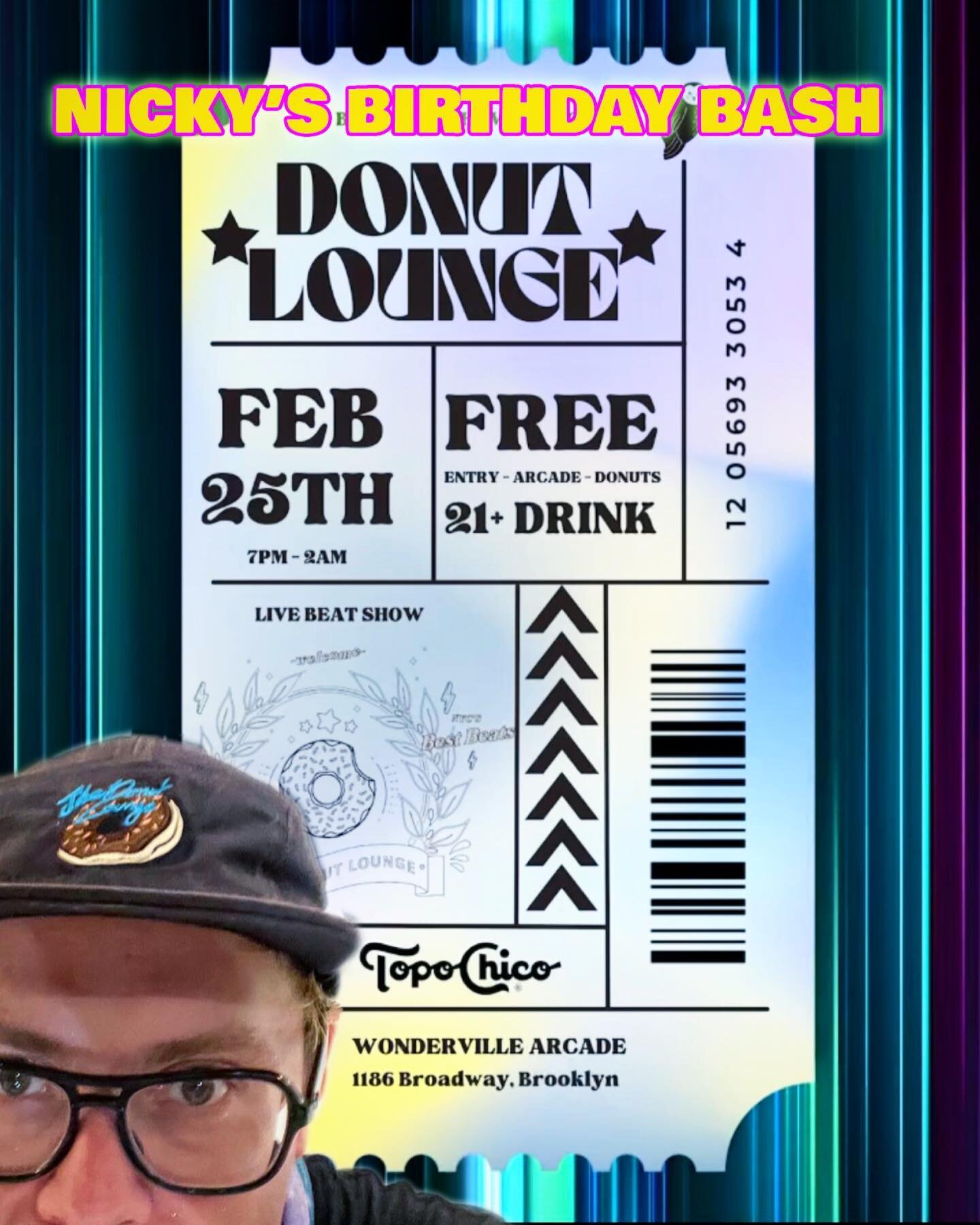 Tomorrow, friends and family, in NYC will be my birthday celebration at @wondervillenyc for @donutlounge_ !!! Anyone who hasn&rsquo;t been able to make to a DL before now should feel extra pressure since it&rsquo;s also my birthday!