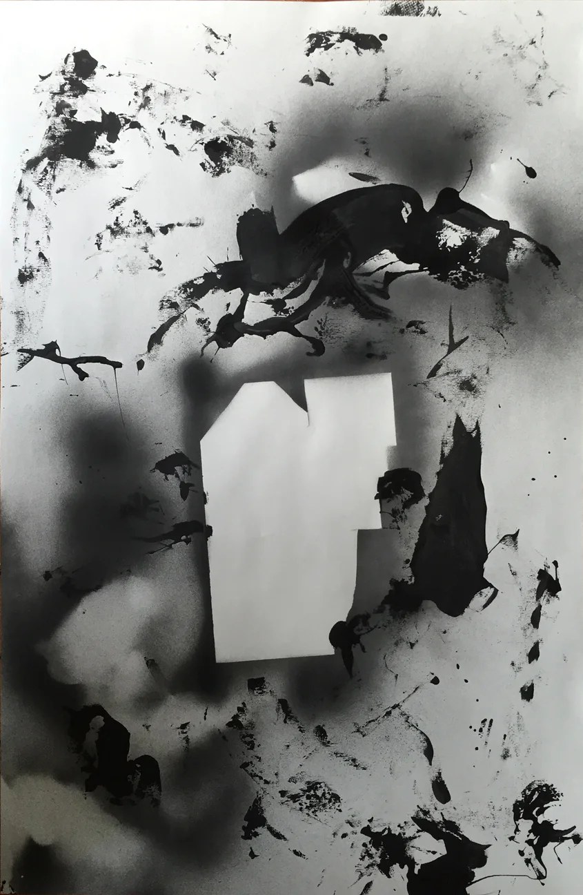 Untitled 2014 Enamel on paper 23 x 35 in.