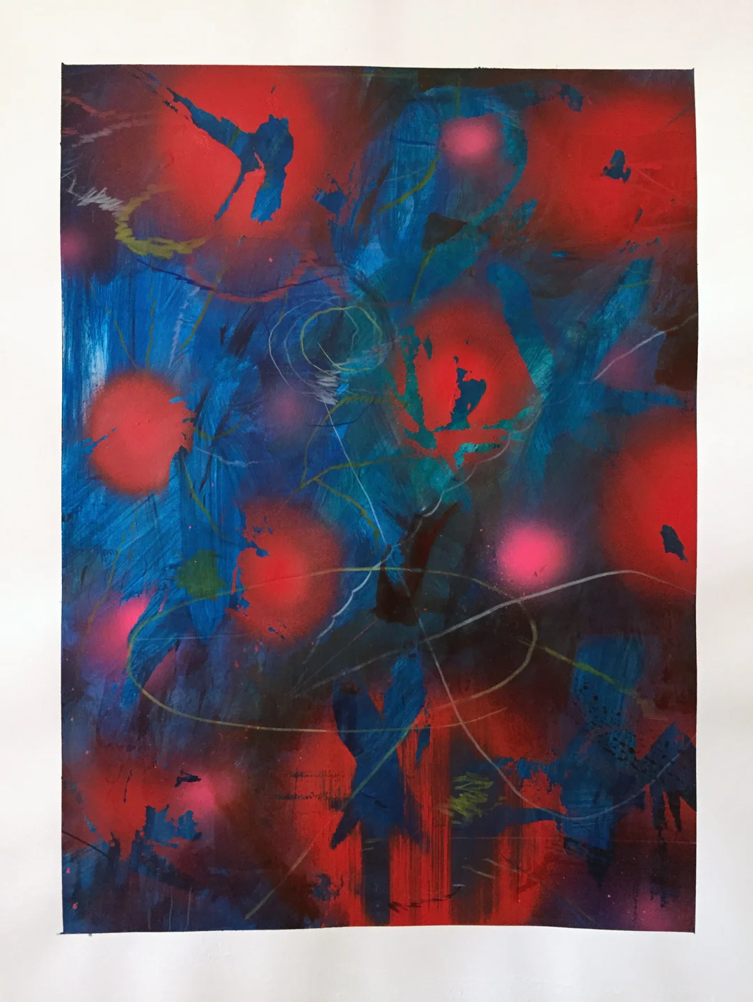 Cluster 2014 Mixed media on paper 12 x 16 in.