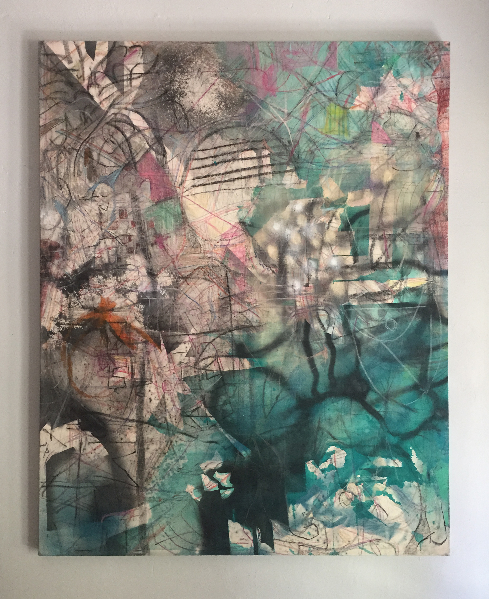 Memorial Drive 2015 Mixed-media on canvas 48 x 60 in.