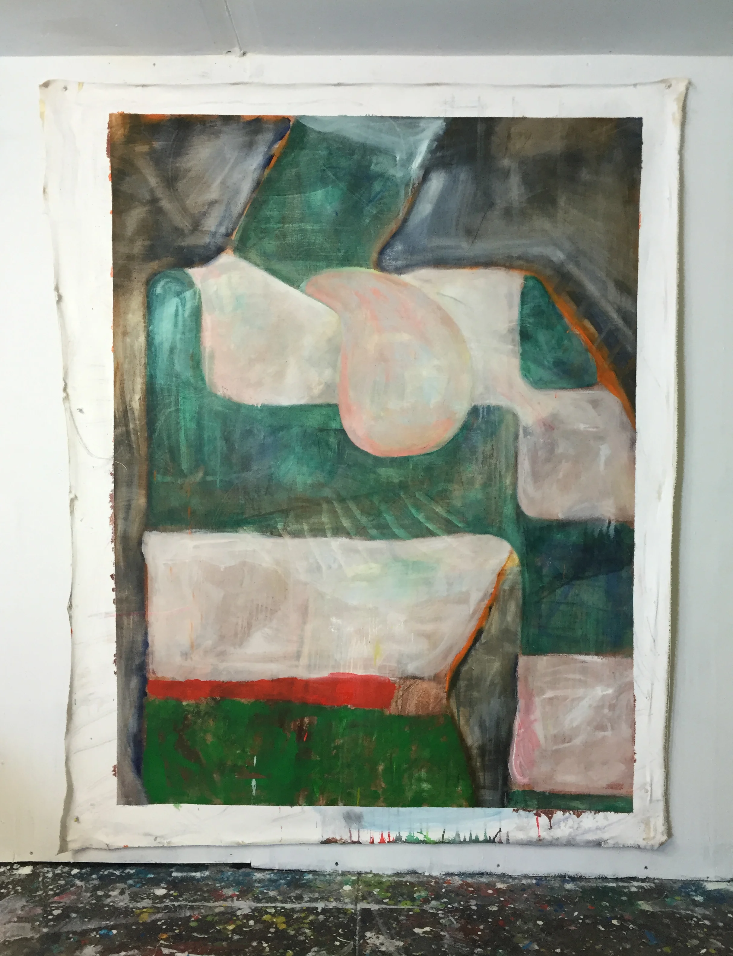 Looking Under the Cushions 2016 Mixed-media on canvas 50 x 66 in.
