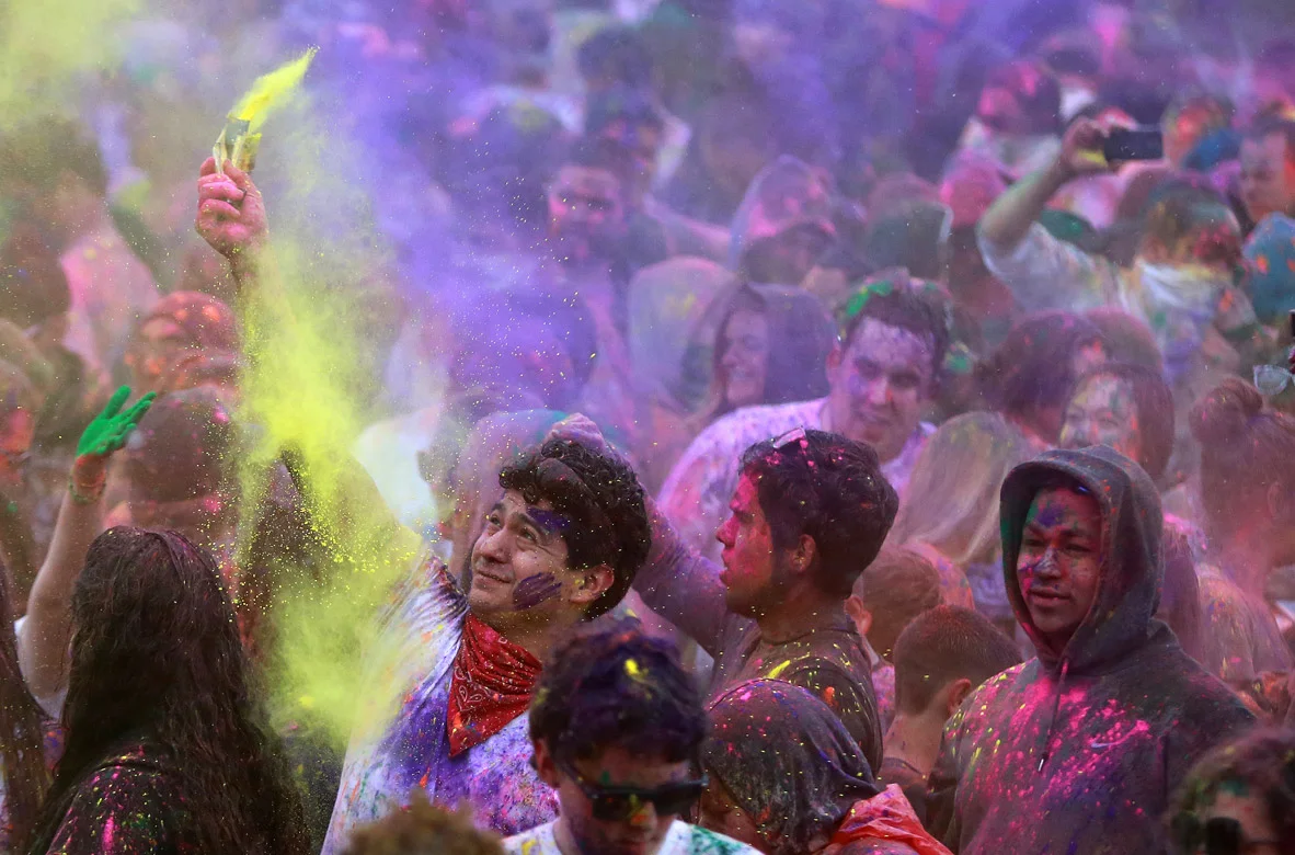 Holi Festival of Colors at the Sri Sri Radha Krishna Temple in Spanish Fork on Sunday, March 30, 2014.
