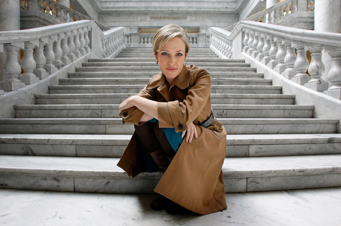 Lorianne Toler, who made a startling discovery of an earlier draft of the U.S. constitution, poses for a photo in the Utah State Capitol building in Salt Lake City.