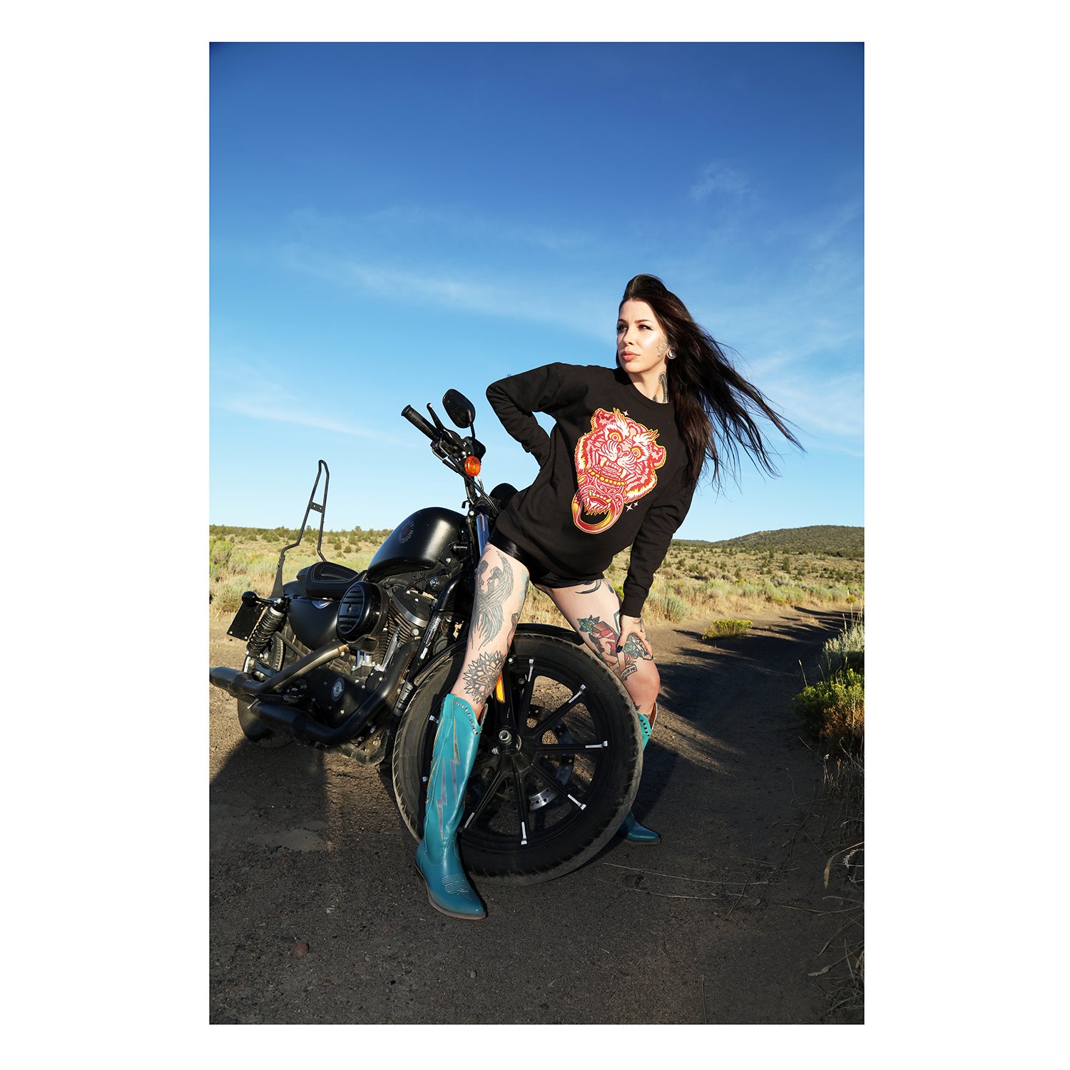 Black Pullover with Tiger