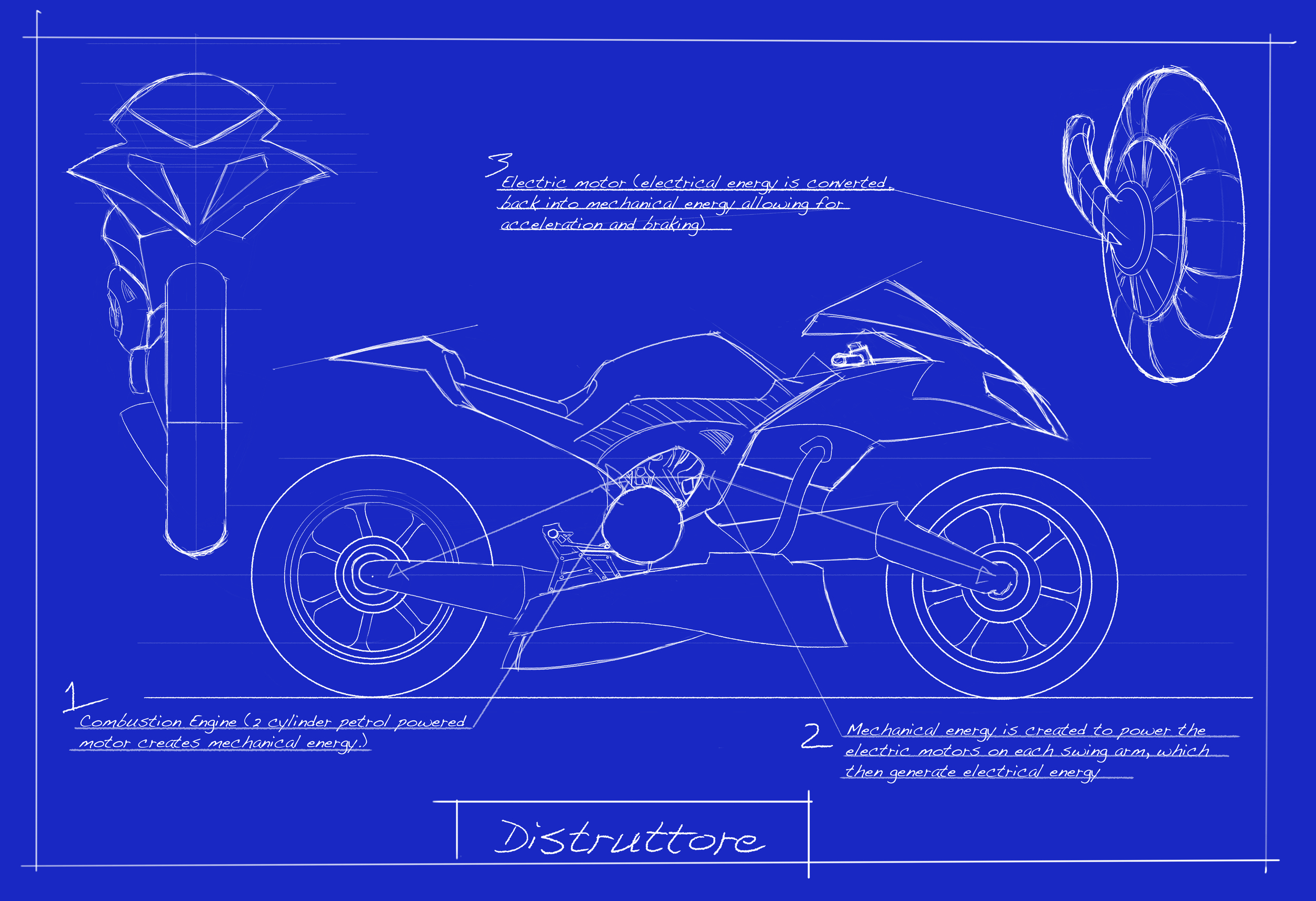 Sci-Fi Bike "Distruttore" Concept Illustration