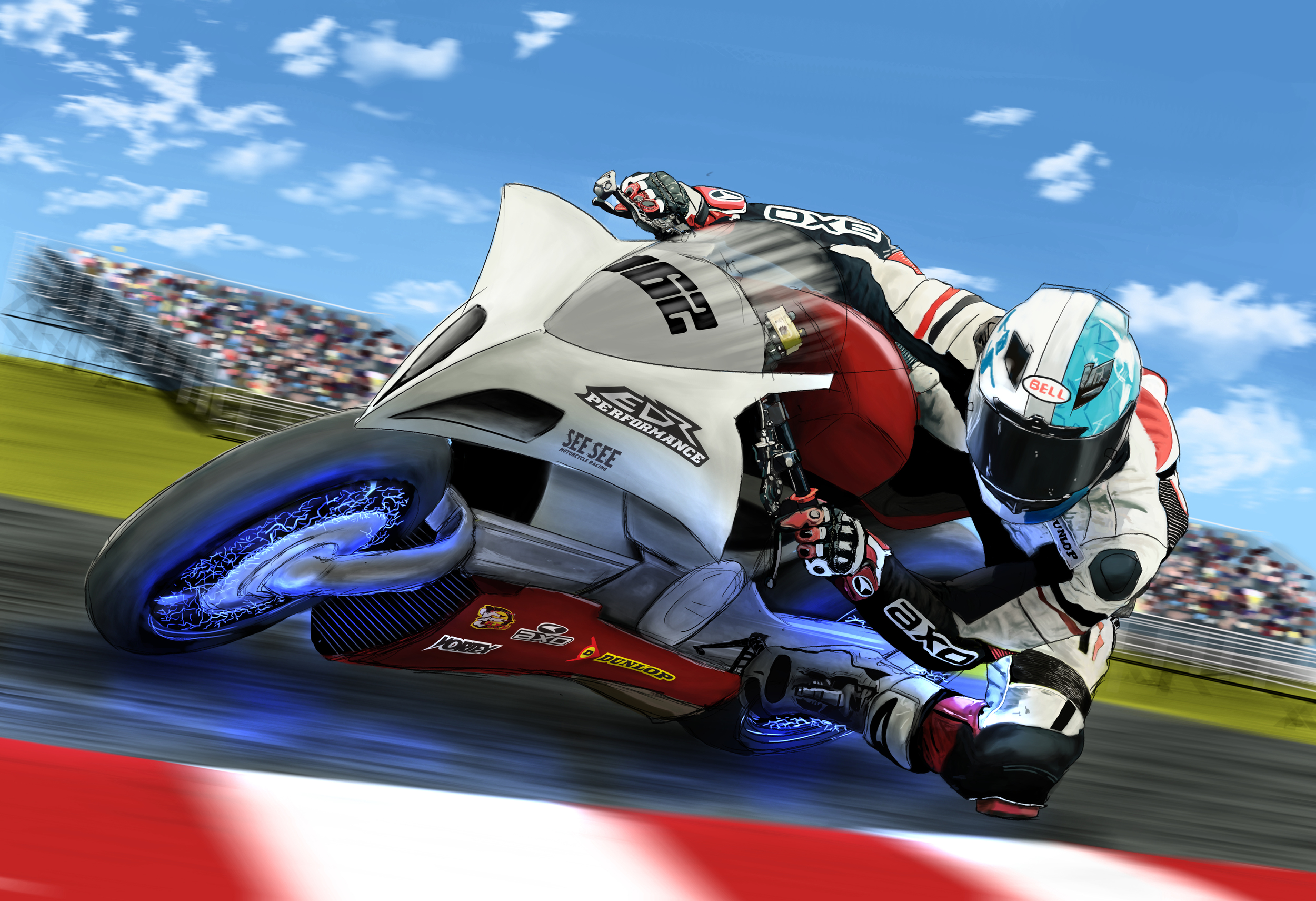 Sci-Fi Bike "Distruttore" Action Digital Painting