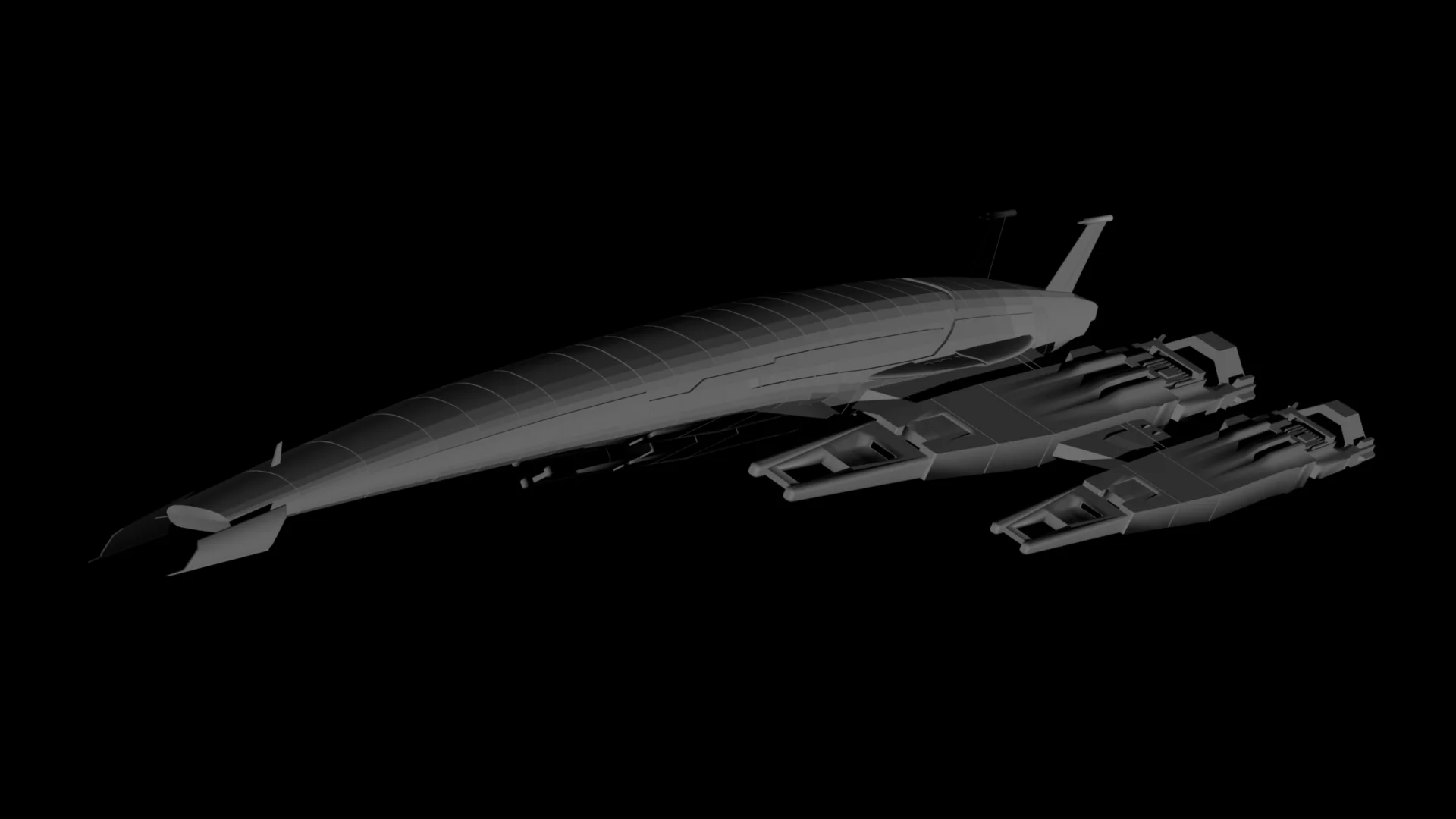 SSV Normandy SR2 3D Model Render 3/4 view