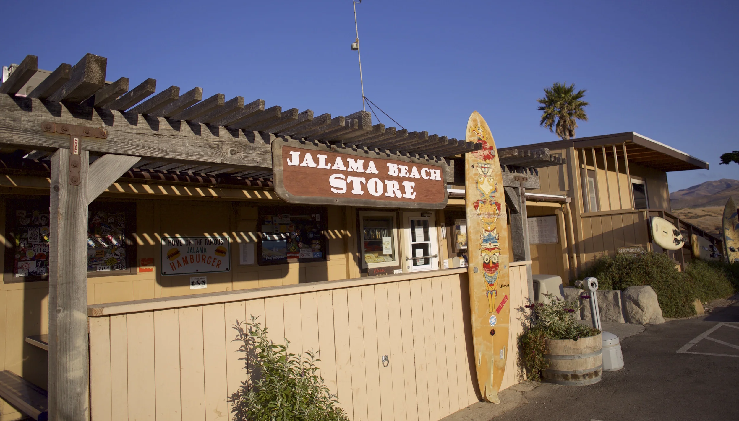 The cute beach store next to our campsite at Jalama Beach County Park in Lompoc, CA.