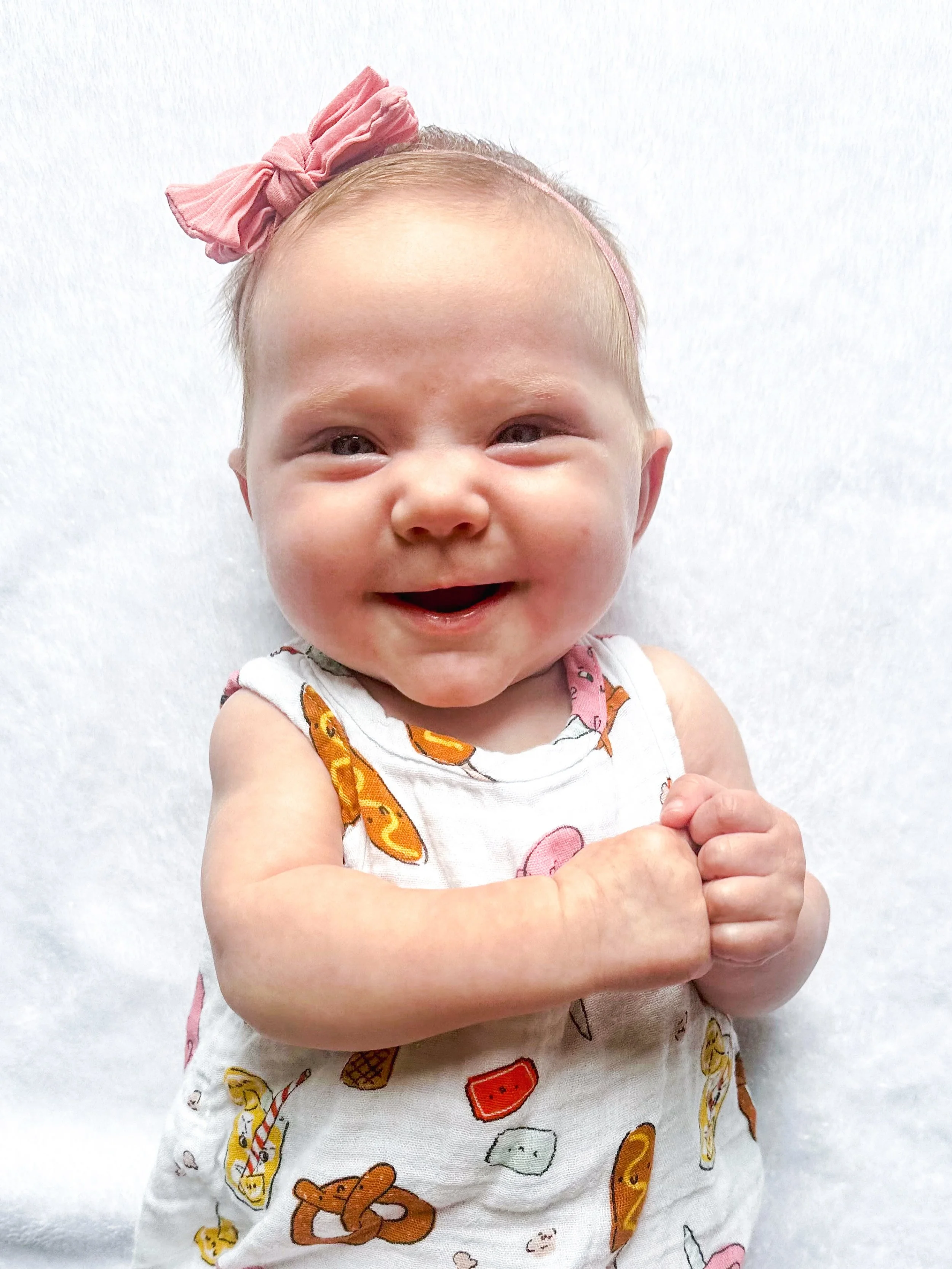 4 MONTHS 🙃🎀 boss baby. 

My favorites: her sassy, bossy personality and need to be the center of attention. Her unimpressed demeanor, her STRENGTH. 

The boys are back in school and she&rsquo;s not sure what to do with all the silence and attention