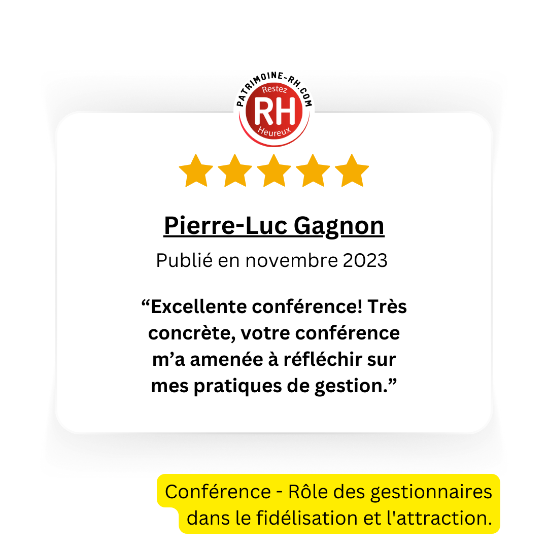 Avis Google Pieree luc Gagon - conference role gestionnaires fidelisation attraction.png