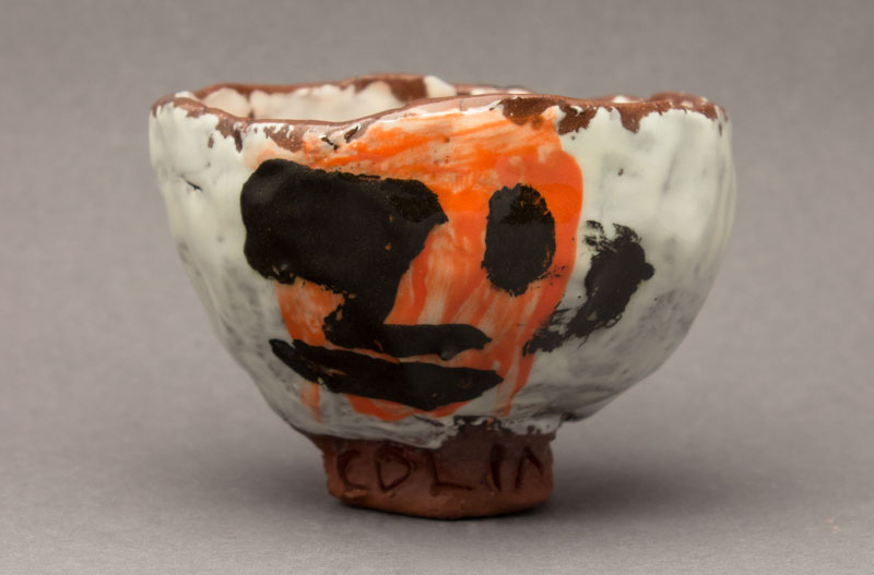 Teabowl 15113, handbuilt terra cotta, 2.75x4.5x4.5in, 2015