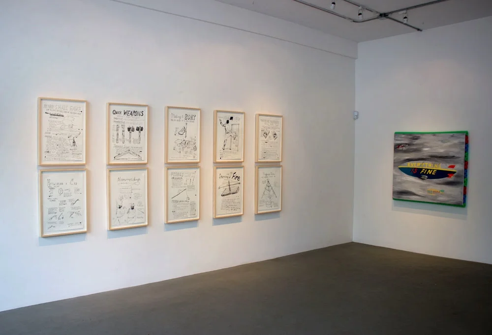 Installation view at Bockley Gallery, Minneapolis, MN. To the right is a Flood Resistant Painting.