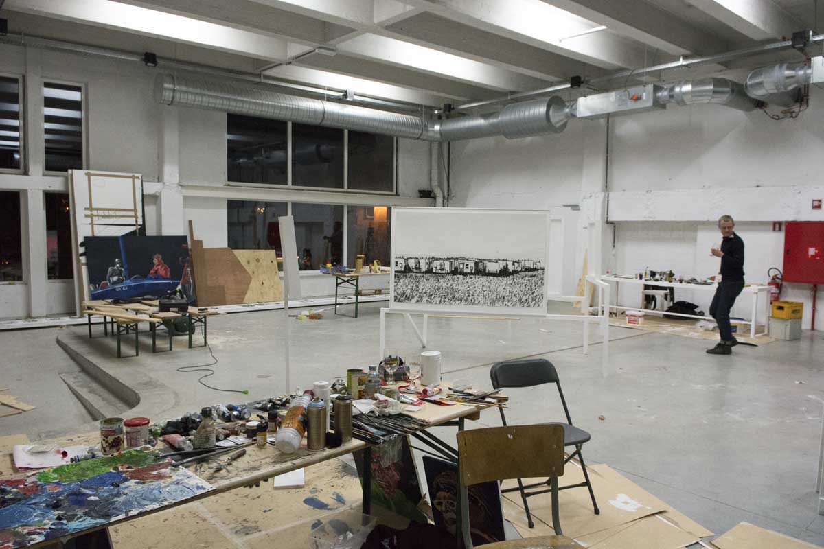 Since The Almost Now was open to the public as the project was in progress, here are a few images of the evolving workspace.