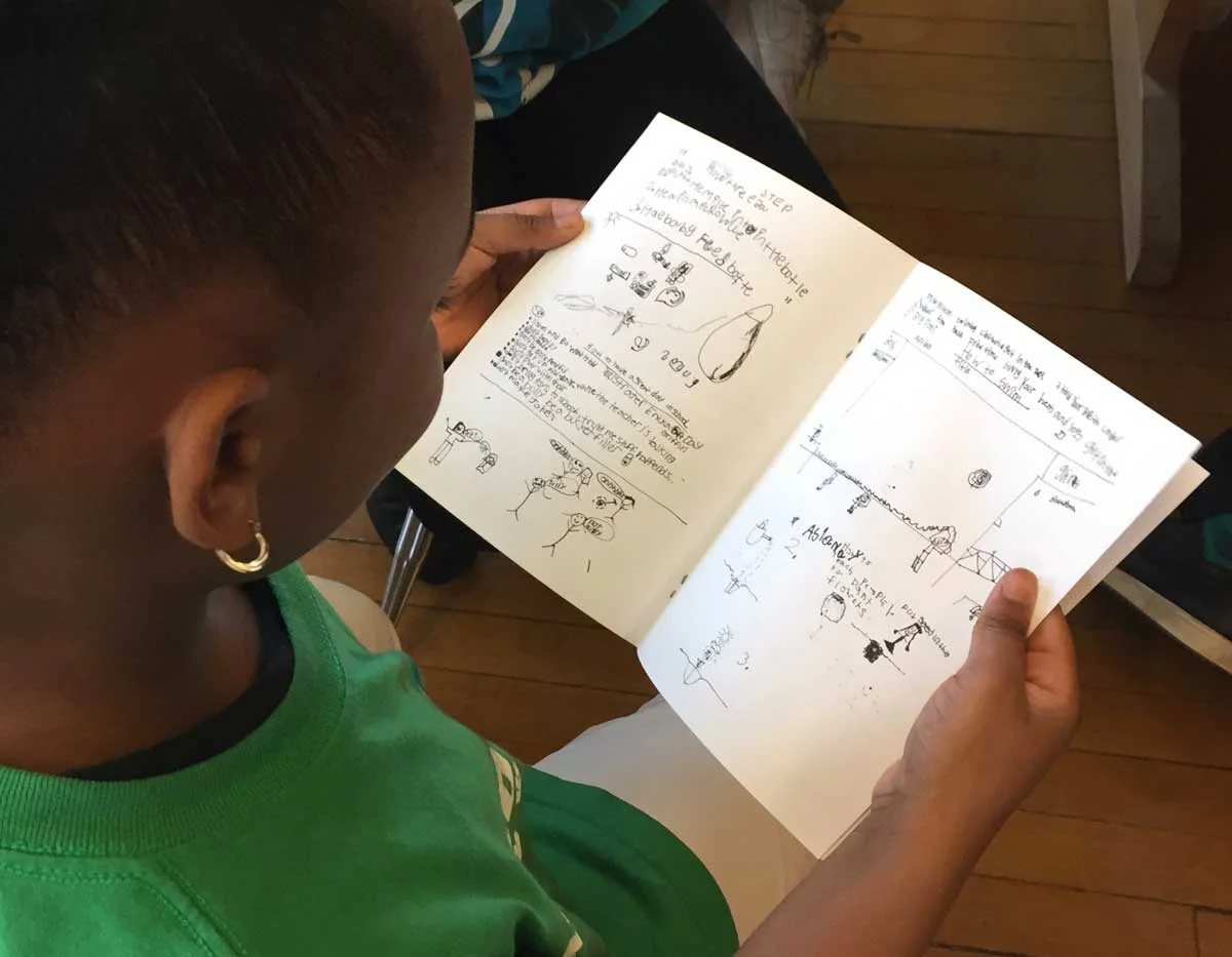 Looking at the finished book, brown street school