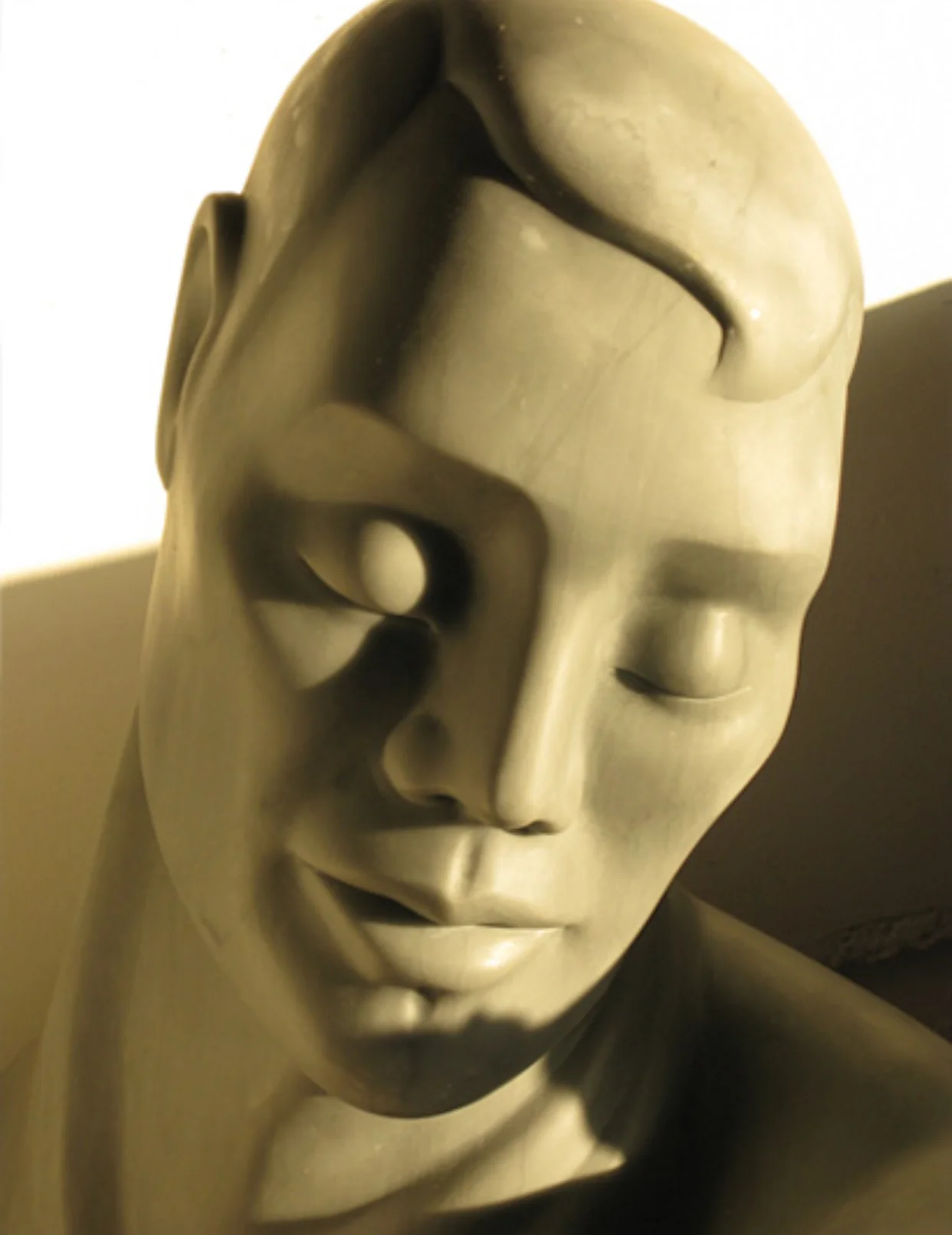 Bardiglio Marble Stylized Bust